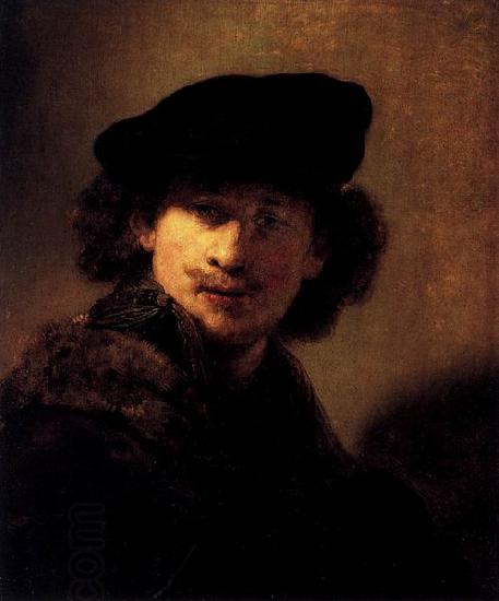 Rembrandt Peale Self portrait with Velvet Beret and Furred Mantel China oil painting art